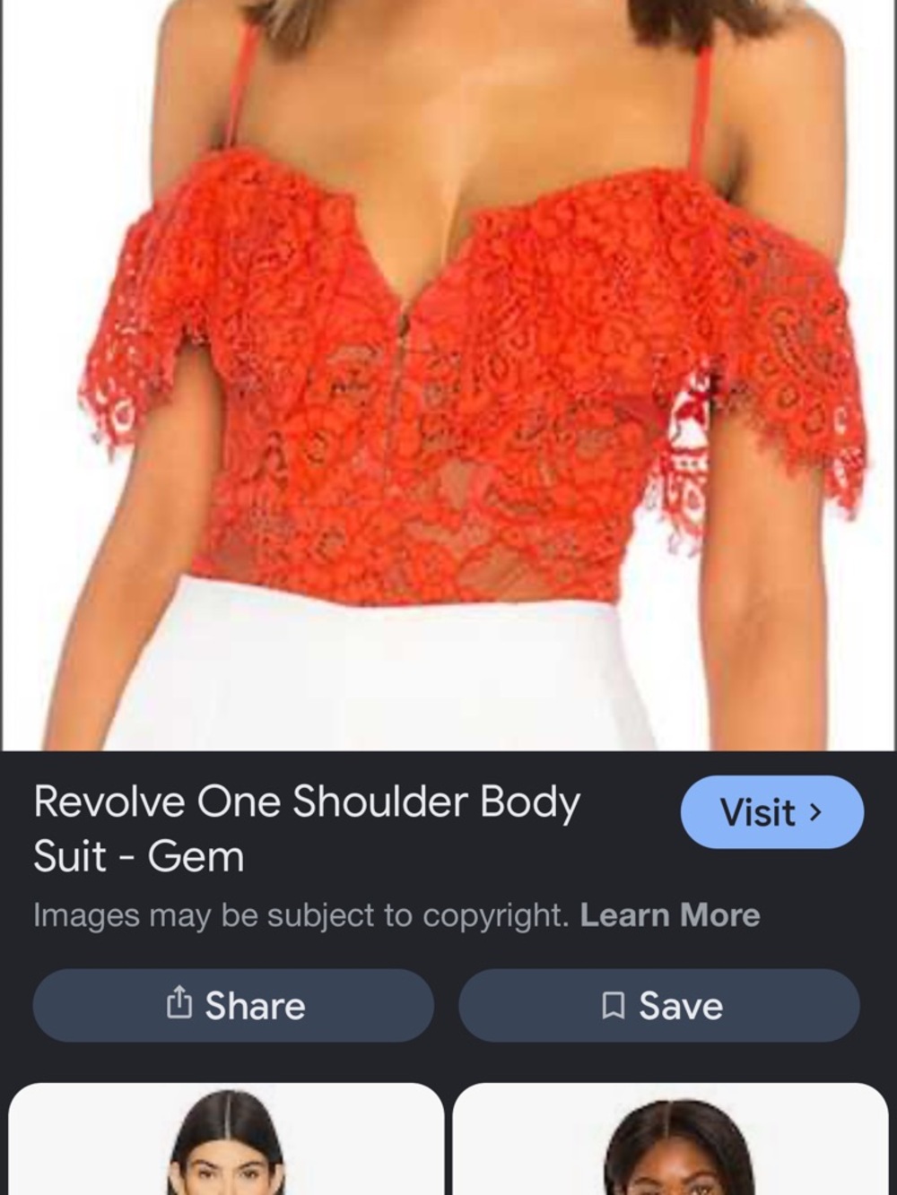 NBD Red Lace Bodysuit